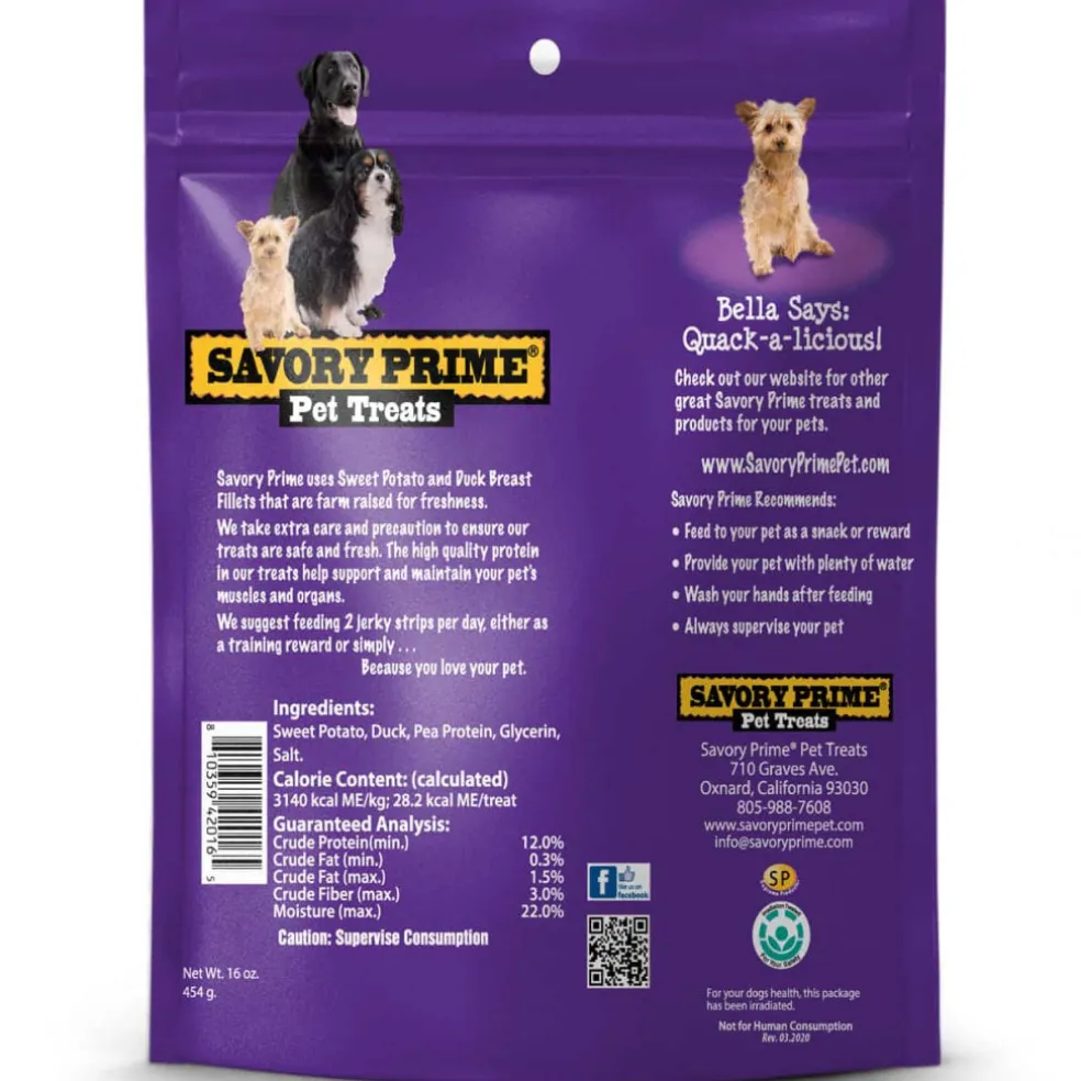 Savory Prime Sweet Potato & Duck Jerky Treats For Dogs