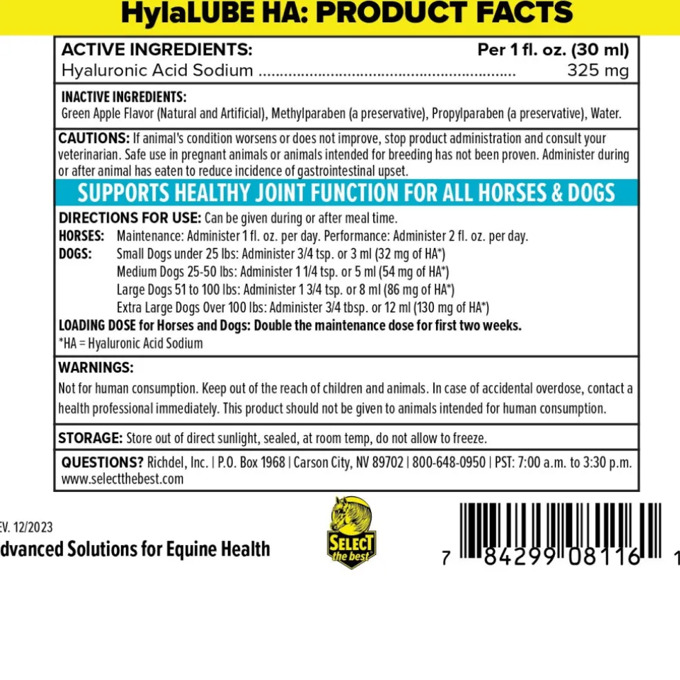 Select The Best HylaLUBE Concentrated Hyaluronic Acid Joint Supplement for Horses
