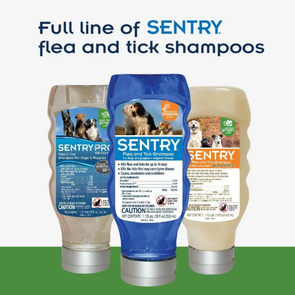Sentry Flea & Tick Shampoo for Dogs- Sun Washed Linen Scent (18 oz)