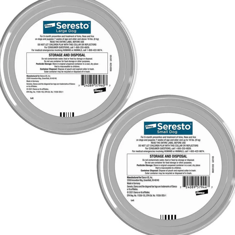 Seresto Flea & Tick Collar for Dogs, Over 18 lbs + Seresto Flea & Tick Collar for Dogs, Up to 18 lbs