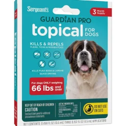 Sergeant's Guardian Pro Flea & Tick Topical Treatment for Large Dogs, 66 lbs and over, 3-Month Supply