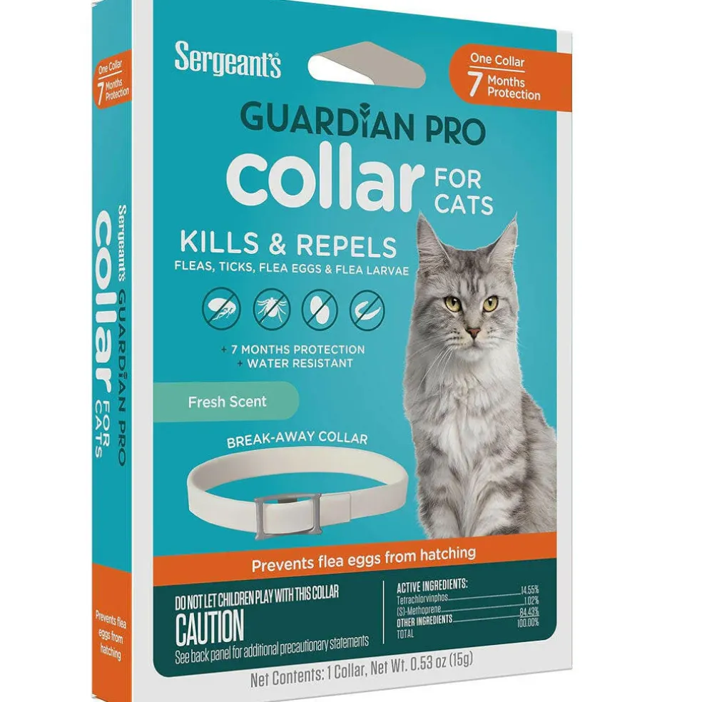 Sergeant's Guardian Pro Flea & Tick Collar for Cats, Fresh Scent, 1 Count