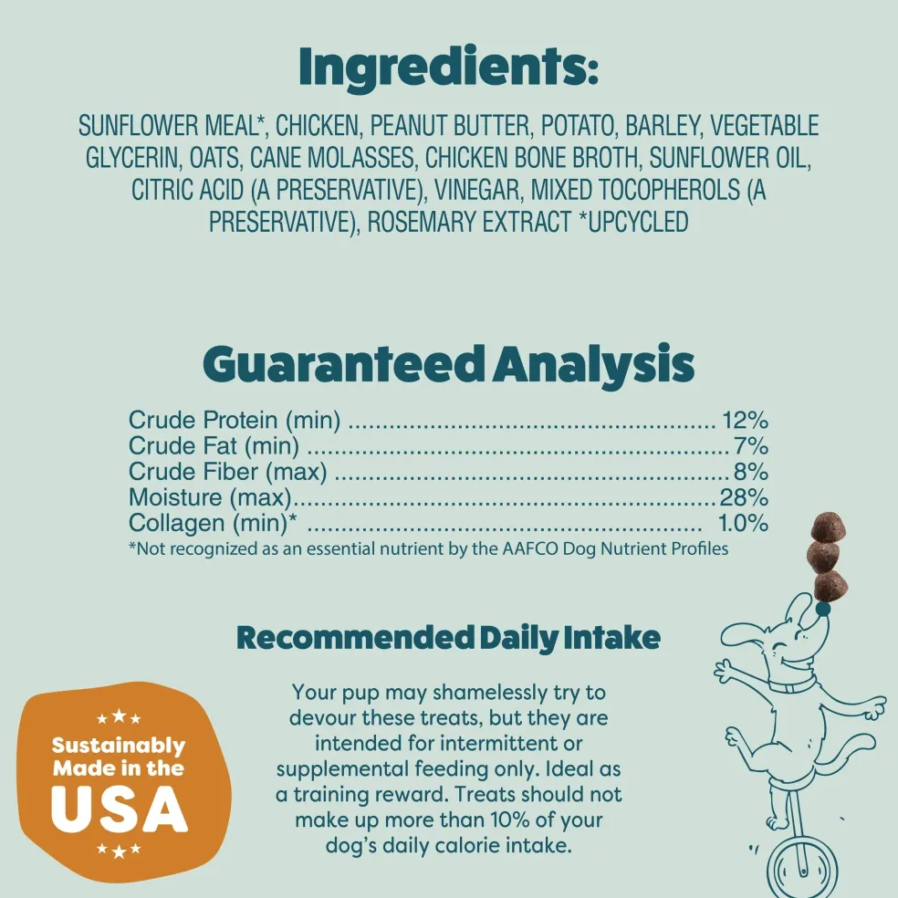 Shameless Pets Bone Broth Bits Peanut Butter Bliss Training Treats For Dogs (8 oz)