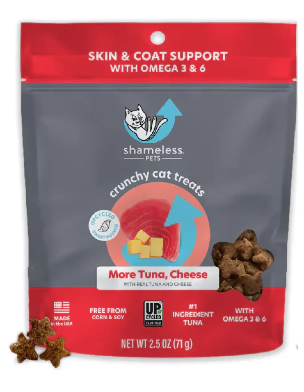 Shamless Pets More Tuna Cheese Crunchy Treats For Cats (2.5 oz)