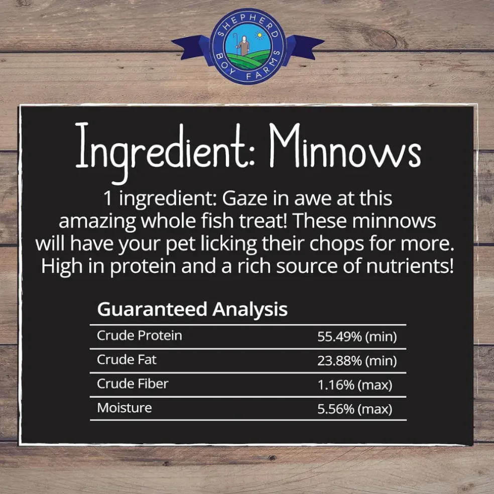 Shepherd Boy Farms Freeze Dried Minnows Treats for Dogs & Cats