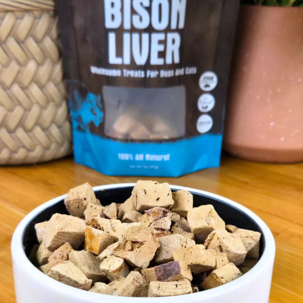 Shepherd Boy Farms Freeze Dried Bison Liver Treats for Dogs & Cats