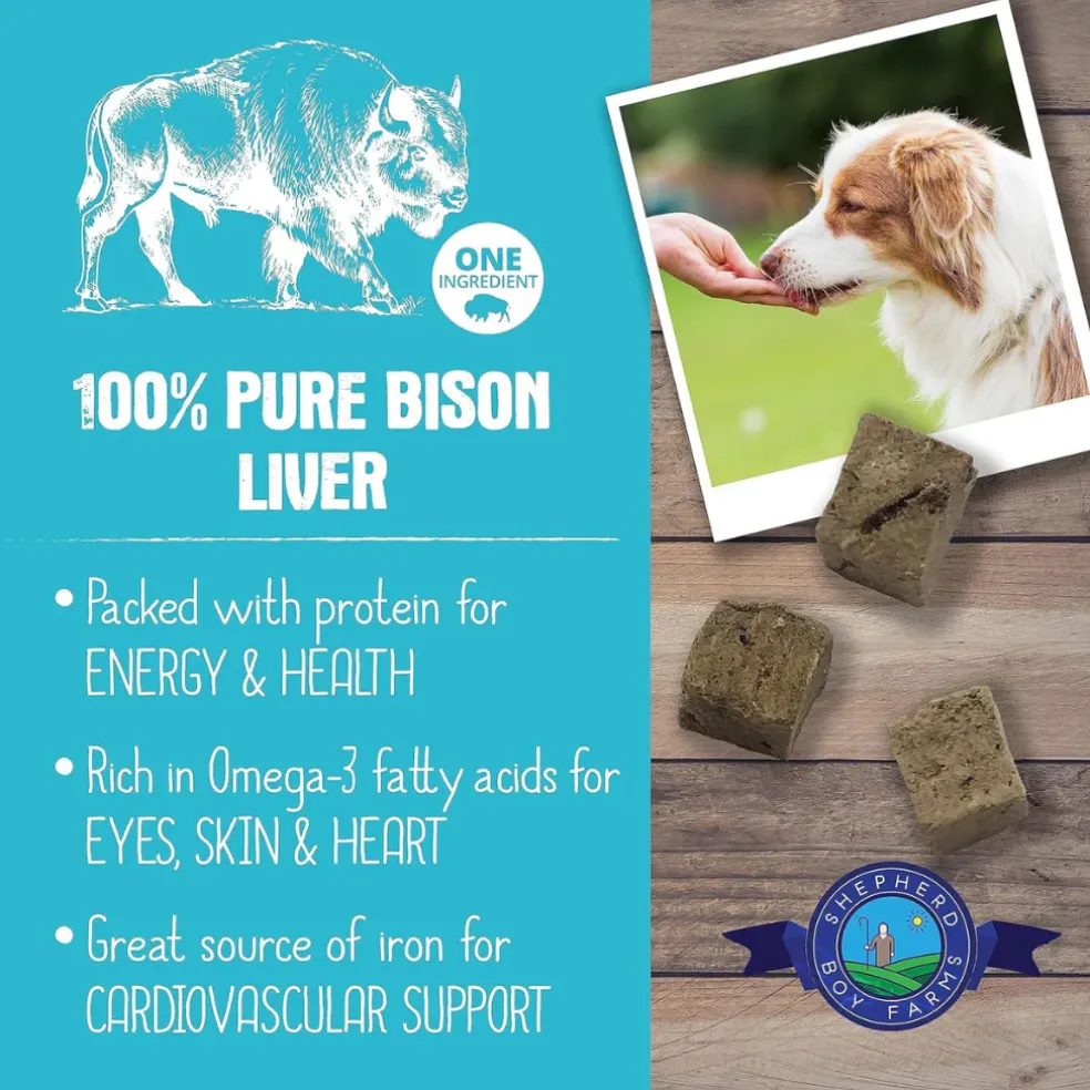 Shepherd Boy Farms Freeze Dried Bison Liver Treats for Dogs & Cats