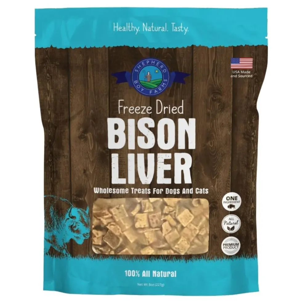 Shepherd Boy Farms Freeze Dried Bison Liver Treats for Dogs & Cats