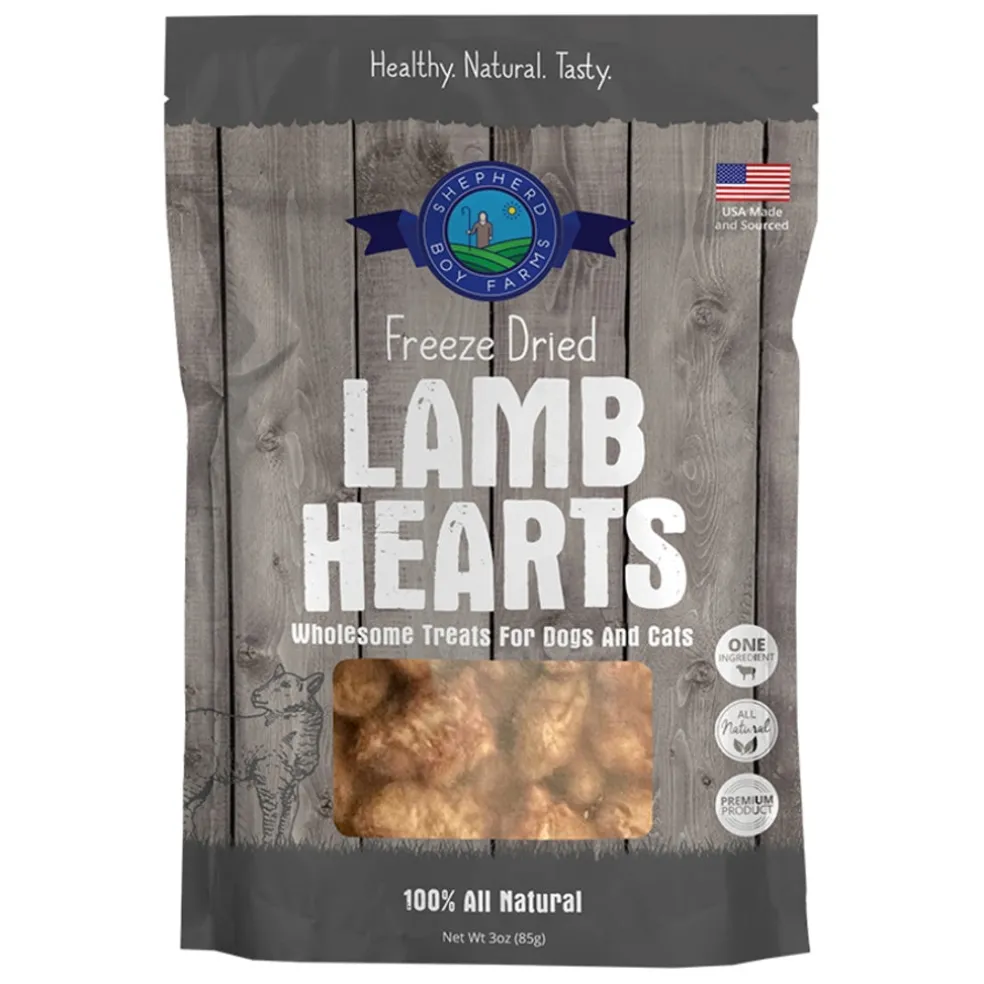 Shepherd Boy Farms Lamb Hearts & Liver Freeze Dried Treats for Dogs & Cats