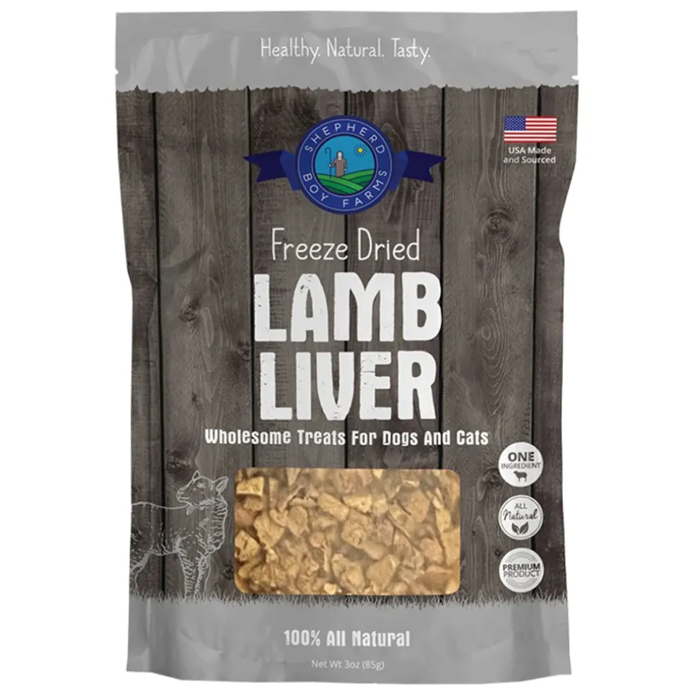 Shepherd Boy Farms Lamb Hearts & Liver Freeze Dried Treats for Dogs & Cats