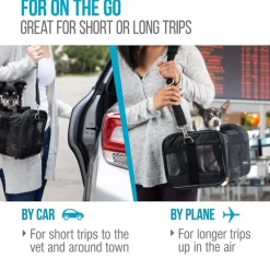 Sherpa Deluxe Airline Approved Soft Sided Dog & Cat Carrier, Black