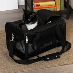 Sherpa Deluxe Airline Approved Soft Sided Dog & Cat Carrier, Black