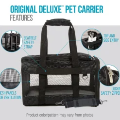 Sherpa Deluxe Airline Approved Soft Sided Dog & Cat Carrier, Black