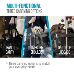 Sherpa Deluxe Airline Approved Soft Sided Dog & Cat Carrier, Black