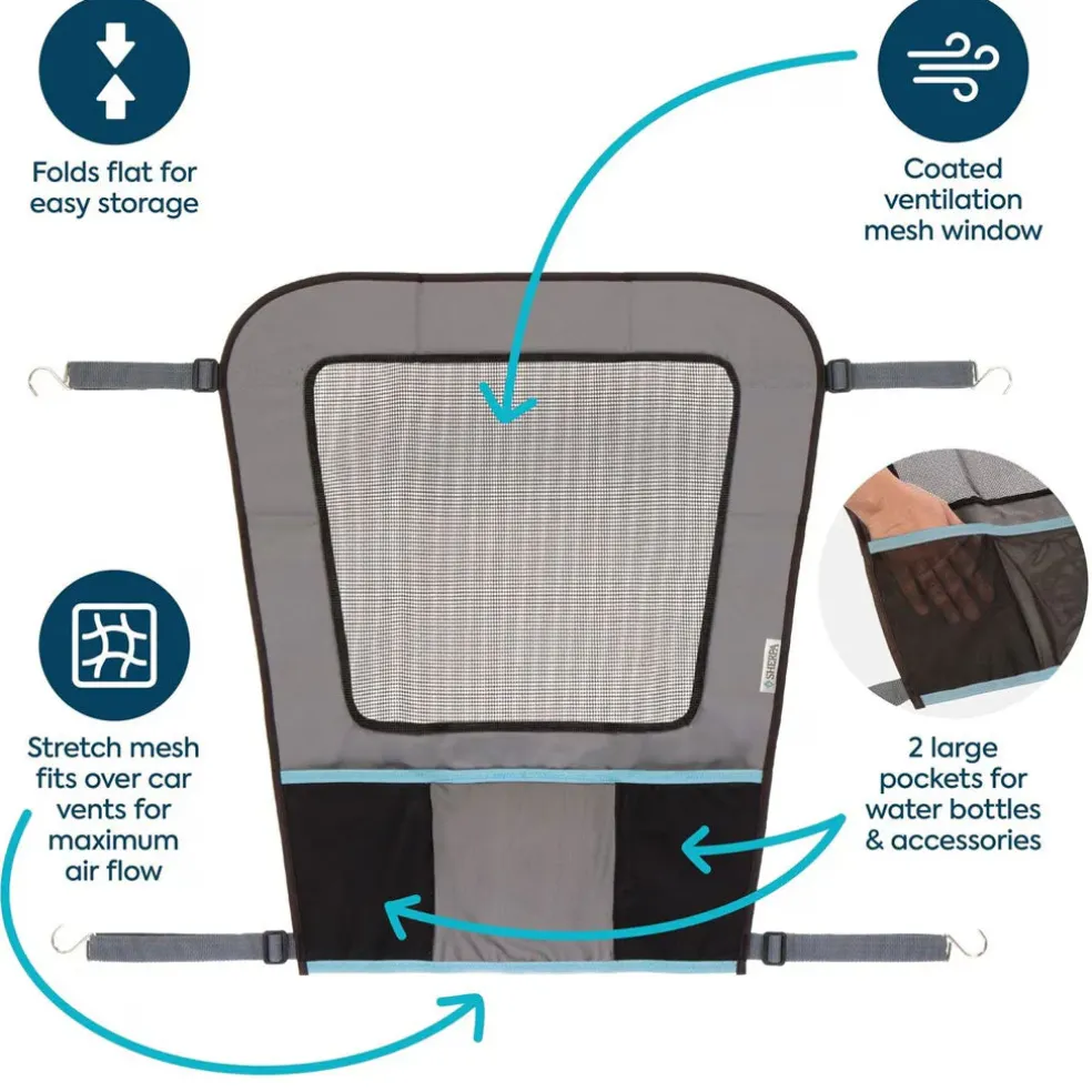 Sherpa Easy Fit Adjustable Auto Pet Barrier, Gray, 23" x 27"