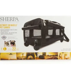 Sherpa Ultimate on Wheels Dog & Cat Carrier Bag, Black, Large