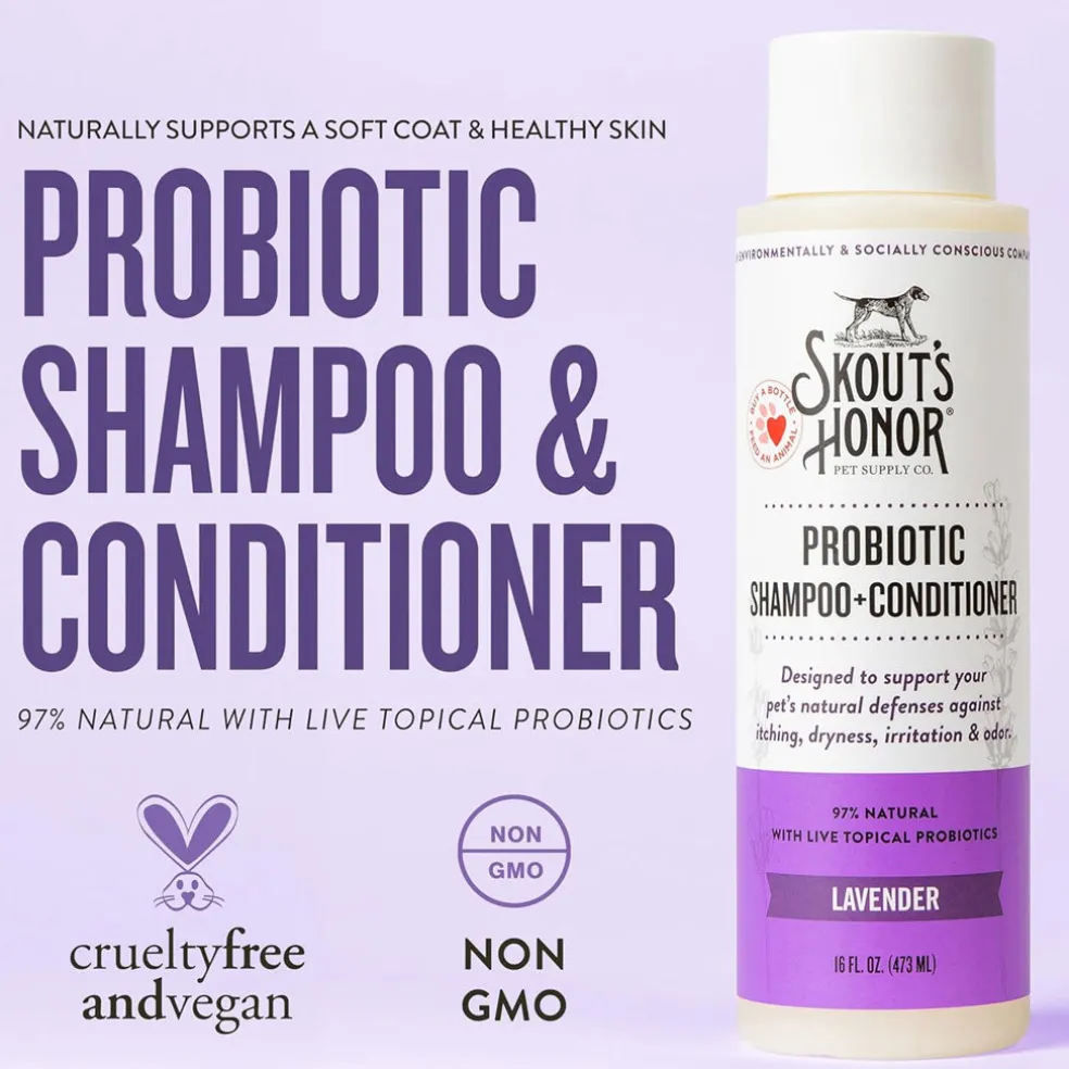 Skout's Honor Probiotic Lavender Pet Shampoo & Conditioner, 16-oz