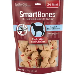 SmartBones Rawhide-Free Chicken Chew Bones For Dogs (24 mini bones)
