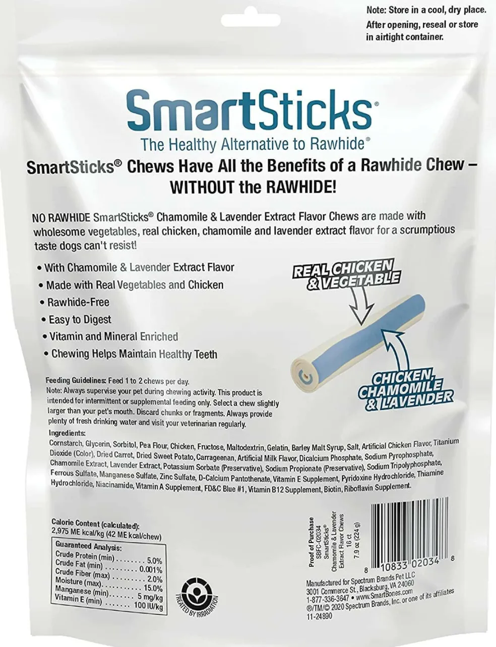 SmartBones Smart Sticks Calming Dog Chews (16 sticks)