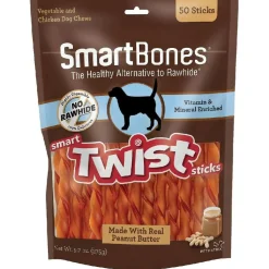 SmartBones Twist Sticks Peanut Butter Dog Treats (50 sticks)