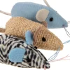 SmartyKat Instincts Catnip Caravan Plush Mice with Feather Tails Cat Toys, 3-count