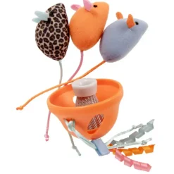 SmartyKat Instincts Lil' Launcher 3 Catnip & Silvervine Plush Mice & 1 Launcher Cat Toys