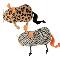 SmartyKat Instincts Safari Creepers Refillable Plush Rat Cat Toys, 2-count