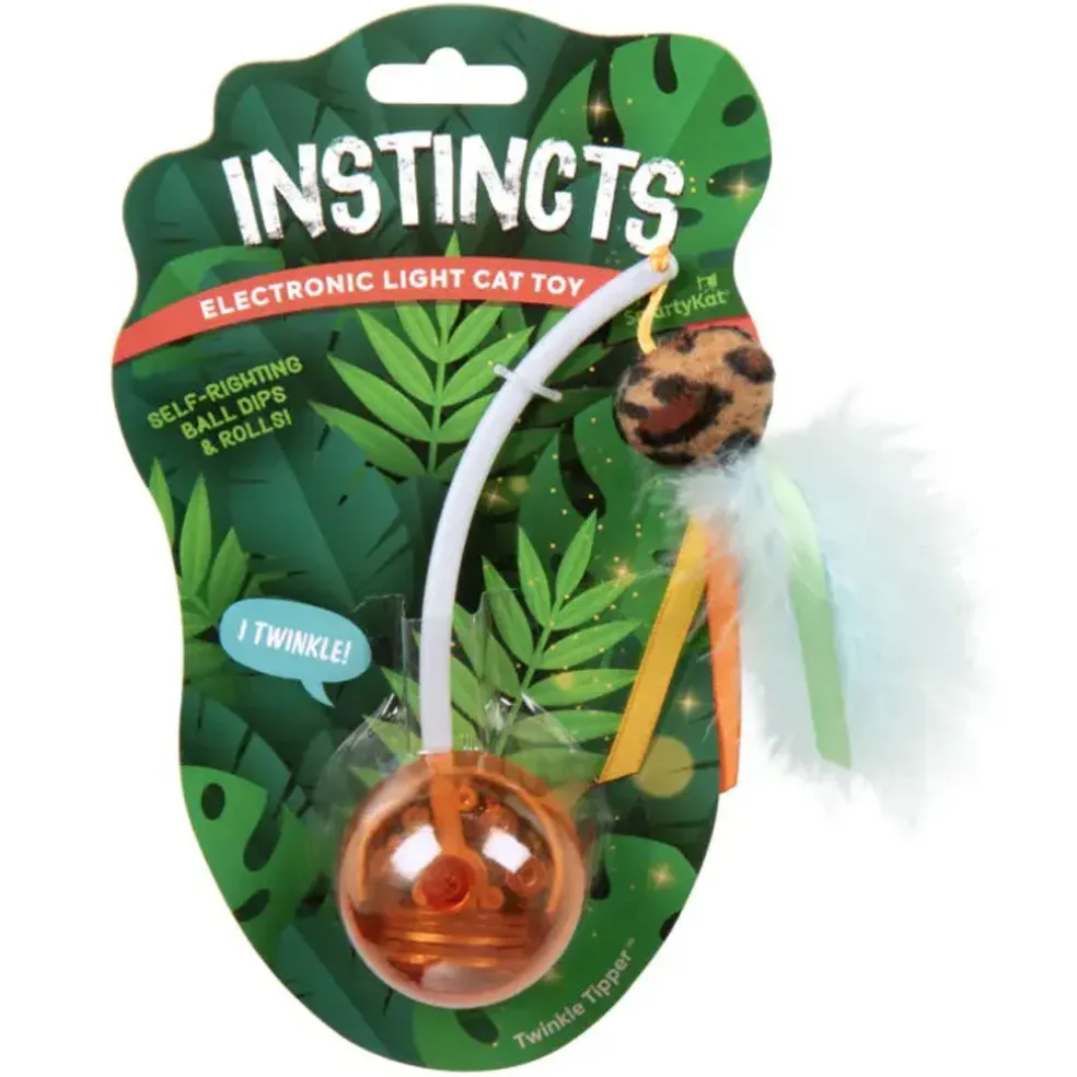 SmartyKat Instincts Twinkle Tipper Electronic Light Cat Toy with Self Righting Teaser Wand
