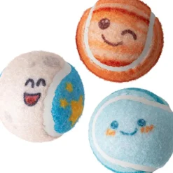 Snugarooz Deep Space Squeaky Fetch & Play Tennis Balls Dog Toy (3 pack)
