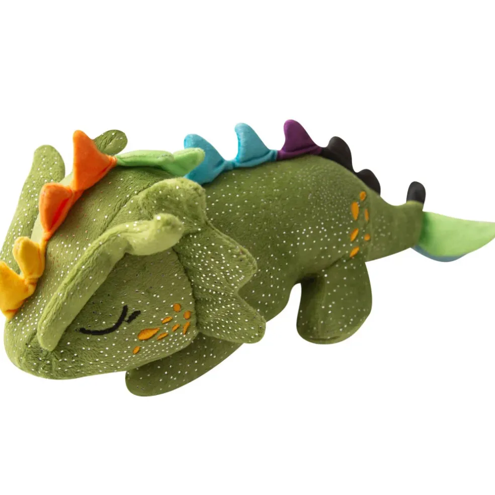 Snugarooz Drowsy Dragon Green Crinkle & Squeak Dog Toy (14")