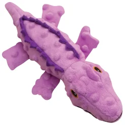 Snugarooz Ellie the Gator Purple Crinkle & Squeak Plush Dog Toy - (12")