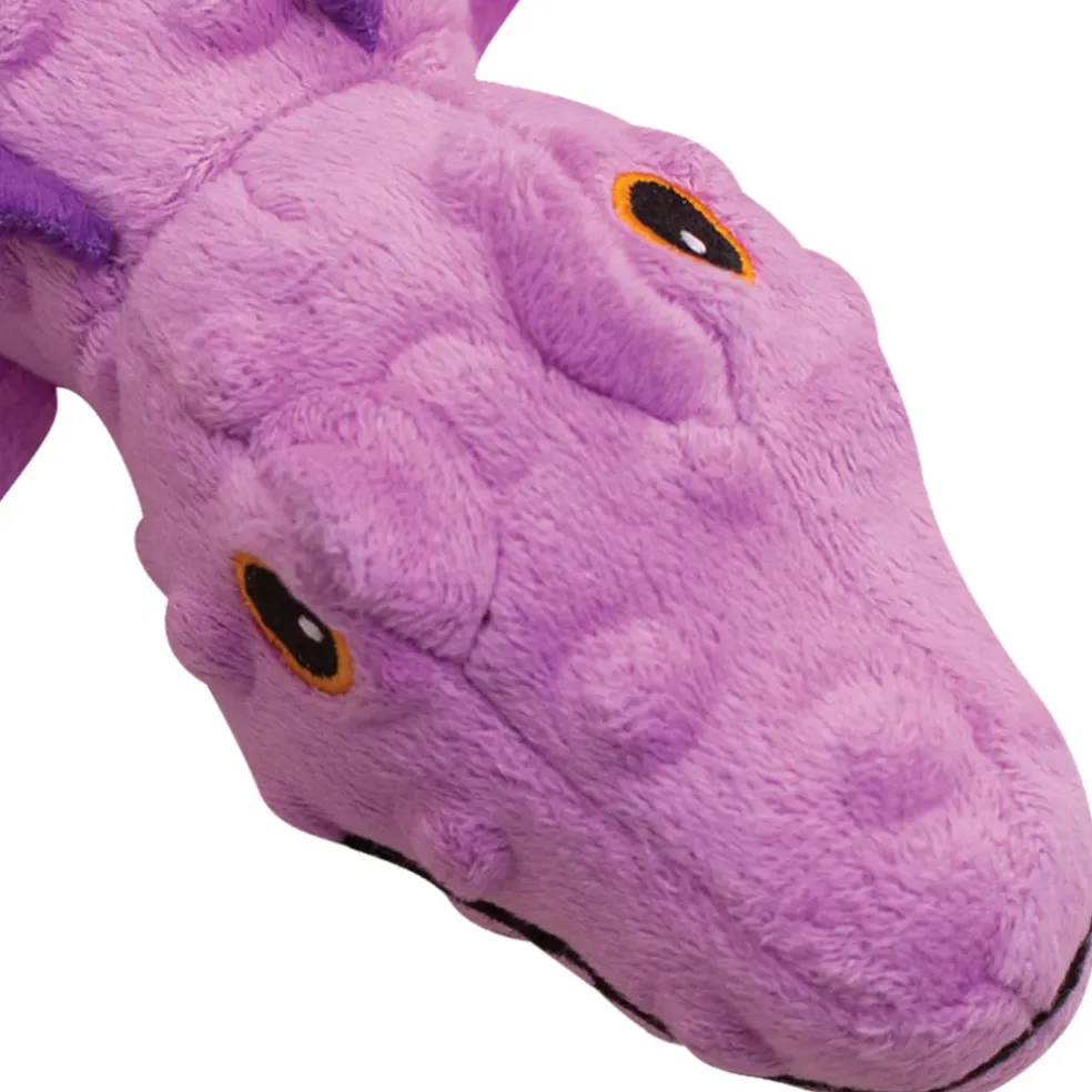 Snugarooz Ellie the Gator Purple Crinkle & Squeak Plush Dog Toy - (12")
