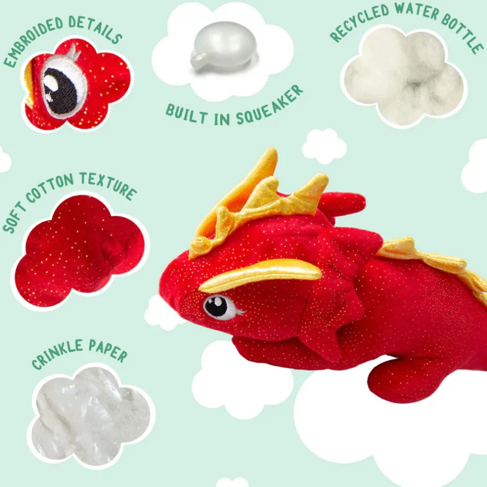 Snugarooz Fire the Dragon Soft Plush Dog Toy