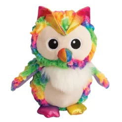 Snugarooz Hootie the Owl Rainbow Crinkle & Squeak Dog Toy (8")