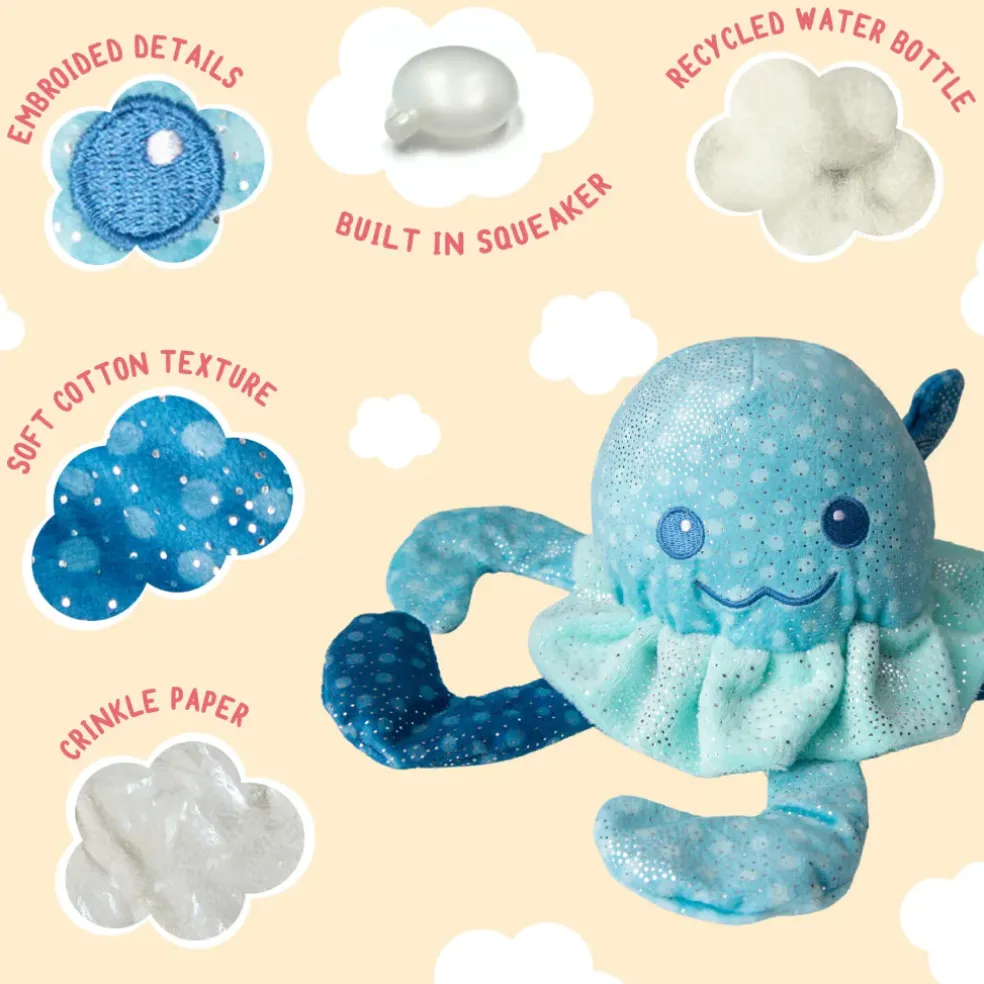 SnugArooz Jelly The Fish Plush Squeaker & Crinkle Dog Toy