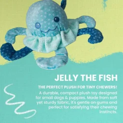 SnugArooz Jelly The Fish Plush Squeaker & Crinkle Dog Toy