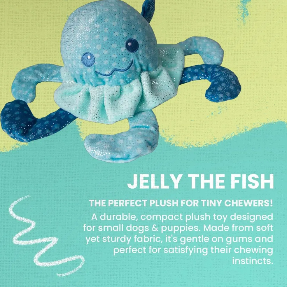 SnugArooz Jelly The Fish Plush Squeaker & Crinkle Dog Toy