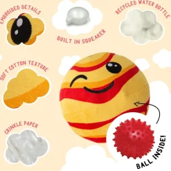 Snugarooz Joyful Jupiter 2-in-1 Durable Plush Dog Toy