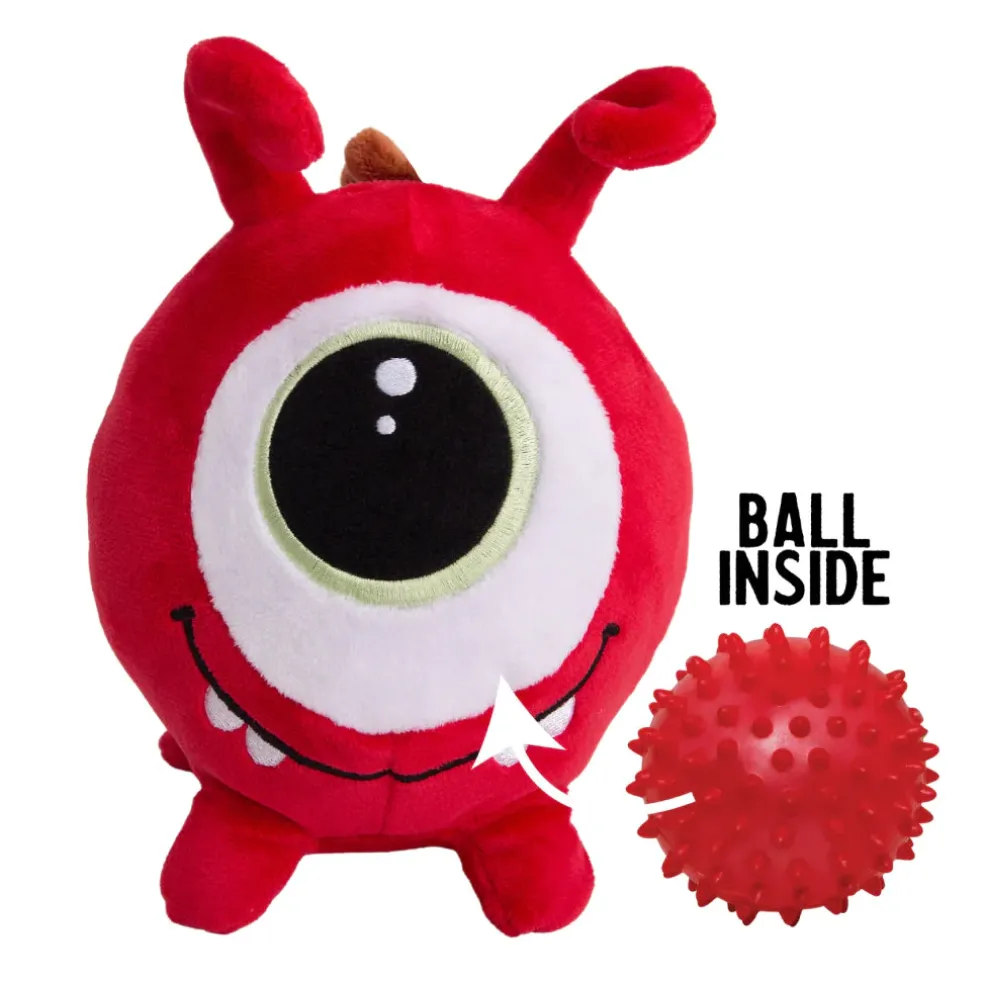 Snugarooz Just Jeff the Monster 2-in-1 Plush with Hidden Ball Dog Toy