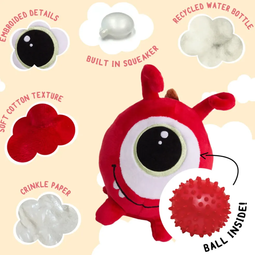 Snugarooz Just Jeff the Monster 2-in-1 Plush with Hidden Ball Dog Toy