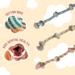 Snugarooz Knotty N Nice Fetch Dog Toy, assorted colors