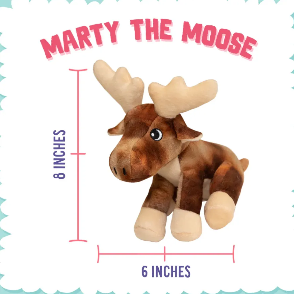 Snugarooz Marty the Moose Squeakers Crinkle Soft Plush Dog Toy (8")