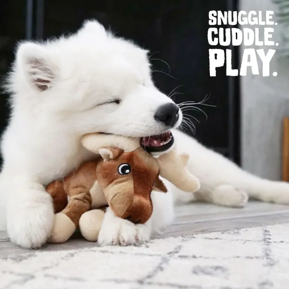Snugarooz Marty the Moose Squeakers Crinkle Soft Plush Dog Toy (8")
