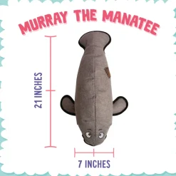 Snugarooz Murray the Manatee Stuffed Squeaky Grey Dog Toy (21