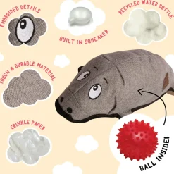 Snugarooz Murray the Manatee Stuffed Squeaky Grey Dog Toy (21