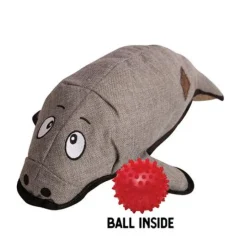 Snugarooz Murray the Manatee Stuffed Squeaky Grey Dog Toy (21