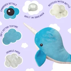 Snugarooz Nikki the Narwhal Dog Soft Plush Toy (17
