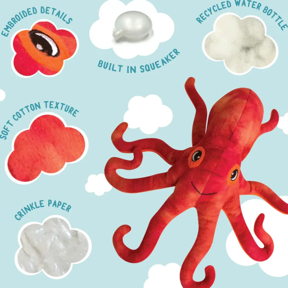 Snugarooz Olivia the Octopus Soft Durable Plush Dog Toy (11")