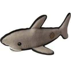 Snugarooz Saul the Shark with Rubber Spikey Ball Toy For Dogs (19")