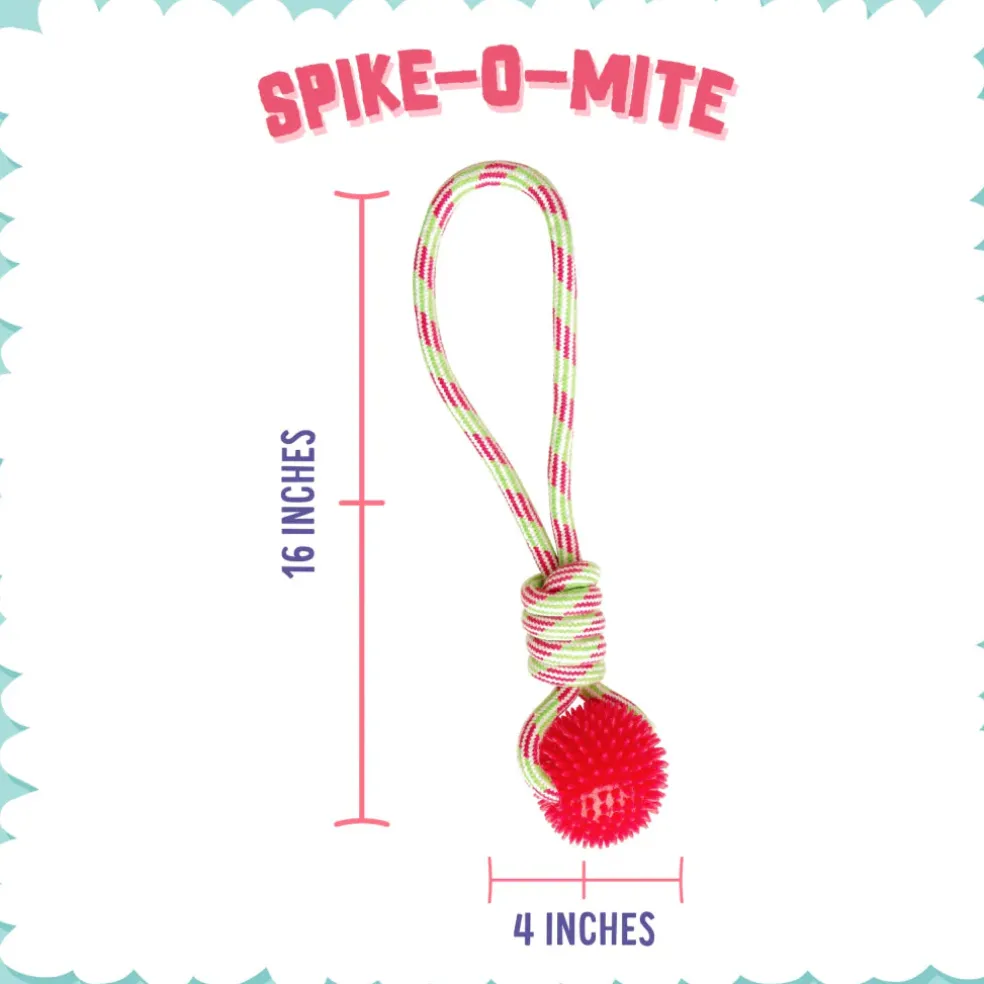 Snugarooz Spike-O-Mite Assorted Colors Dog Rope Toy (16")